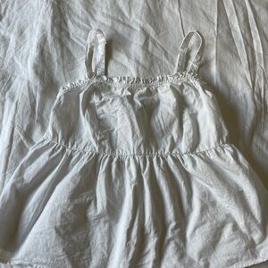 Brandy White Sleeveless Ruffle Top